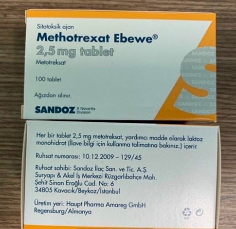 Methotrexate ebewe 2.5mg hộp 100 viên 